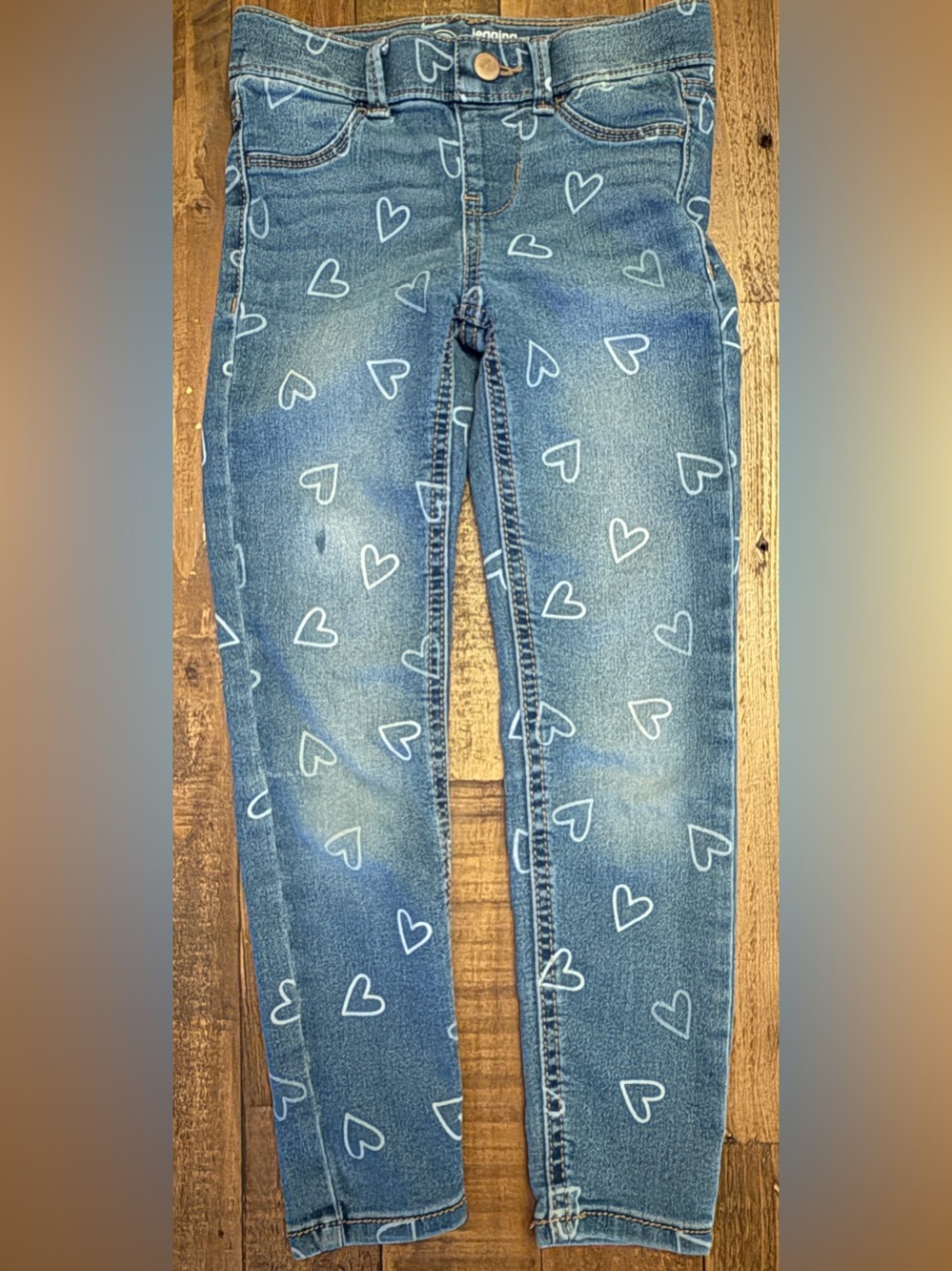 Wonder Nation Girls’ Jeggings Size 6–6X Heart Print